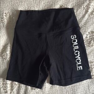 Soul Cycle x Split59 Black Bike Shorts Elastic Waistband Mid-Thigh Length